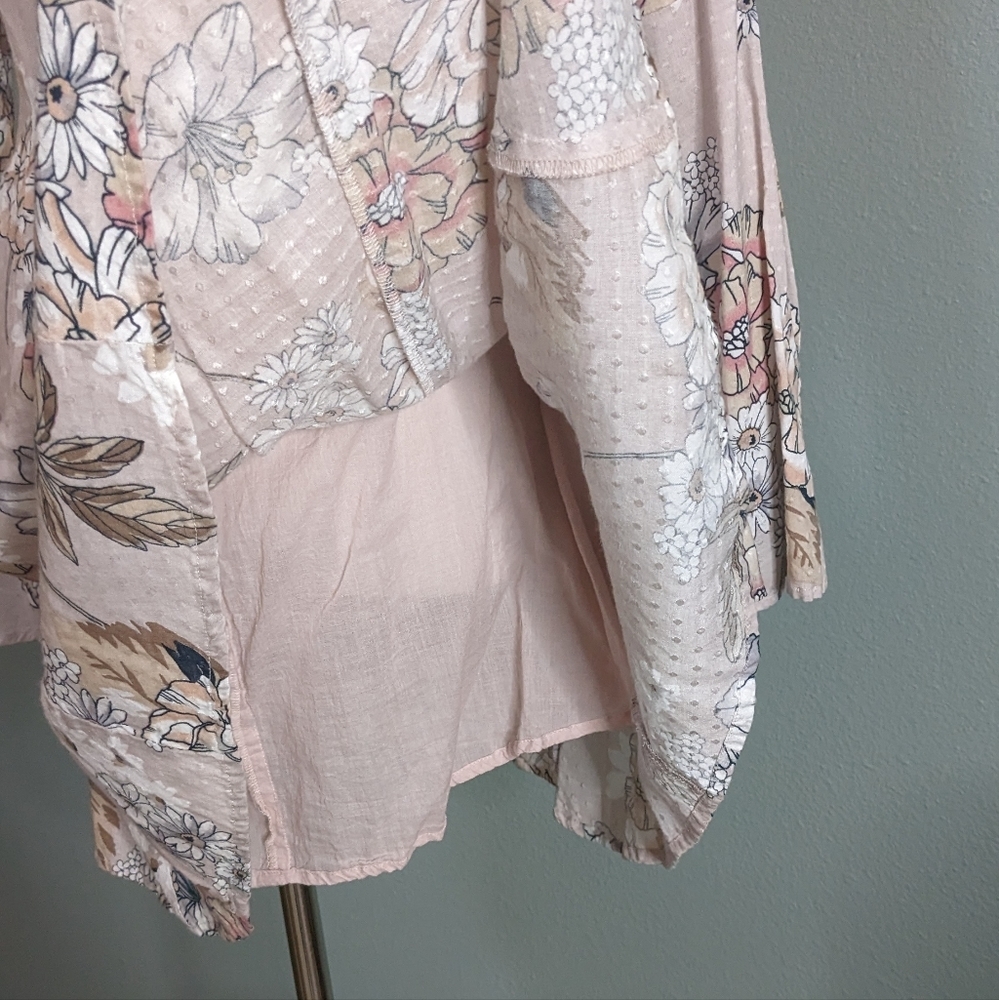 Altar'd State boho long sleeve floral spring summer dress blush nude EUC Medium - Picture 5 of 10